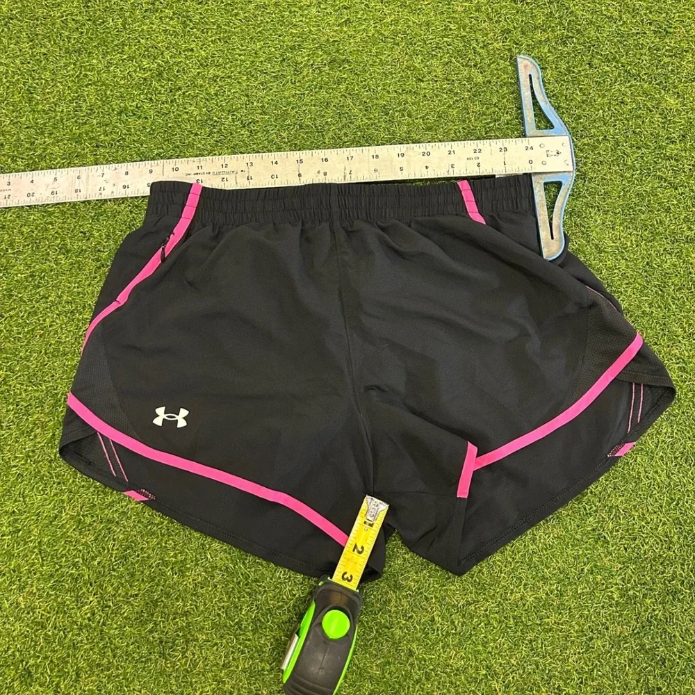 Under Armour Womens Fly By Running Shorts Bundle Black Pink Snakeskin Print 2pk